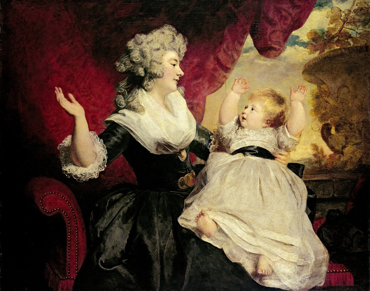 Georgiana, Devonshire Düşesi ve bebek kızı Lady Georgiana Cavendish (tuval üzerine yağlı boya) by Joshua Reynolds