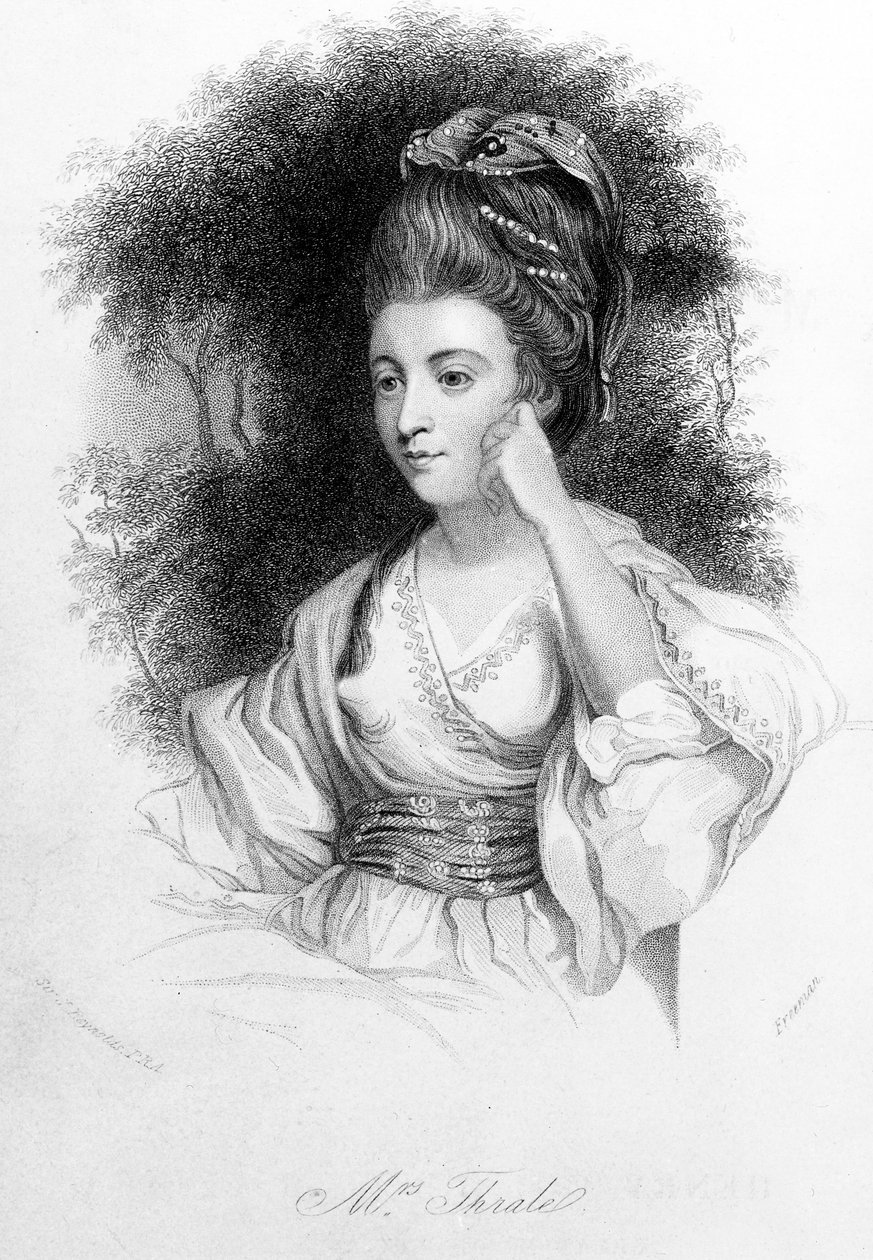 Hester Thrale, engraved by Samuel Freeman, 1842  by Joshua Reynolds