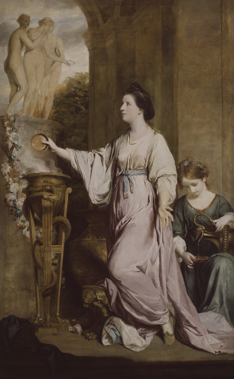 Leydi Sarah Bunbury, Lütuflara Kurban Alıyor, 1763-65 by Joshua Reynolds