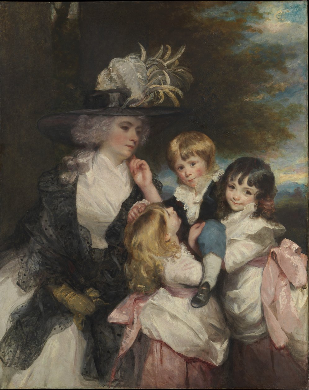 Lady Smith Charlotte Delaval ve Çocukları George Henry, Louisa ve Charlotte, 1787. by Joshua Reynolds