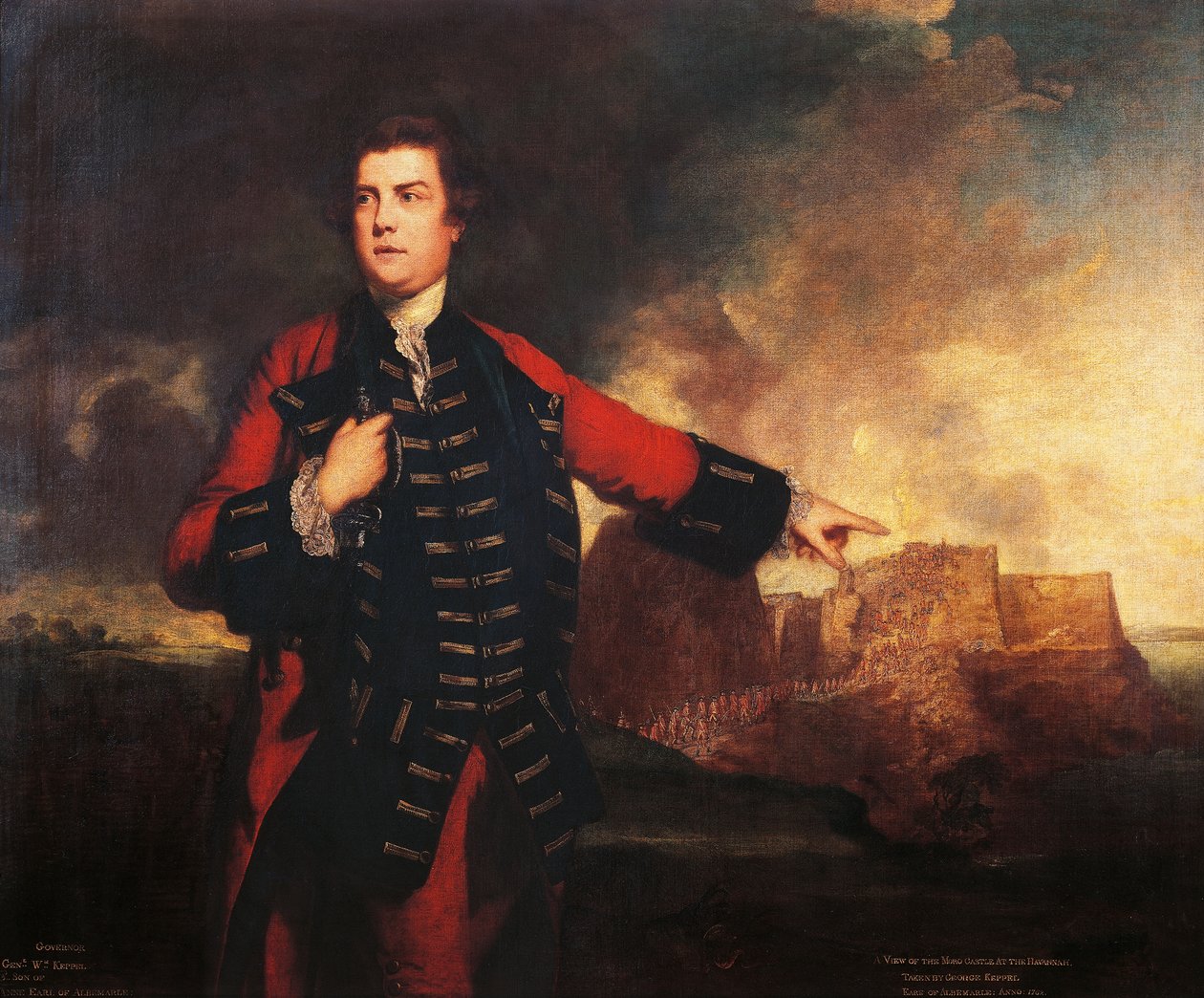 Portrait of British general William Keppel storming Morro Castle, Painting by Joshua Reynolds (1723-1792) by Joshua Reynolds