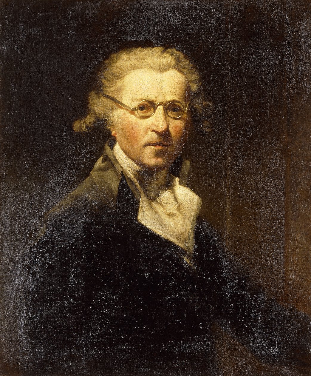Sanatçının Portresi, Yarım Boy, Zeytin Yeşili Paltolu, Gözlüklü, by Joshua Reynolds