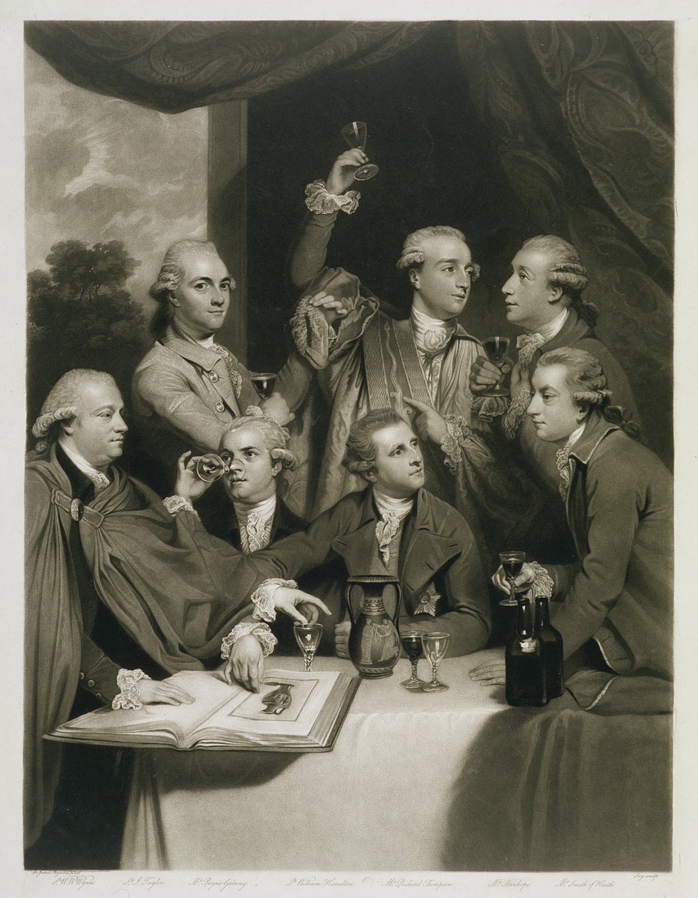 Sir William Hamilton (1730-1803), diğer Uzmanlarla, Dilettanti Derneği Toplantısı by Joshua Reynolds