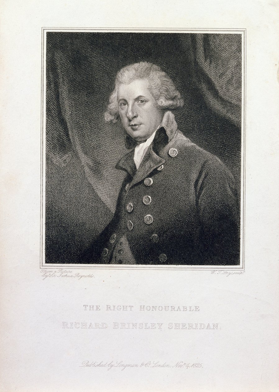 Çok Saygıdeğer Richard Brinsley Sheridan, 1825 by Joshua Reynolds