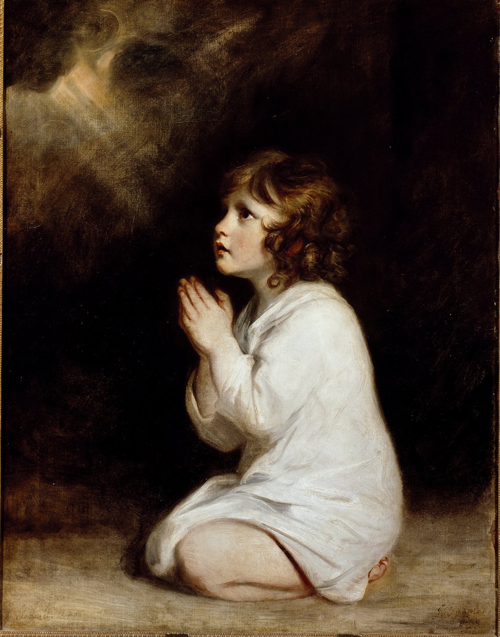 Bebek Samuel, dua ederken (tuval üzerine yağlı boya by Joshua Reynolds