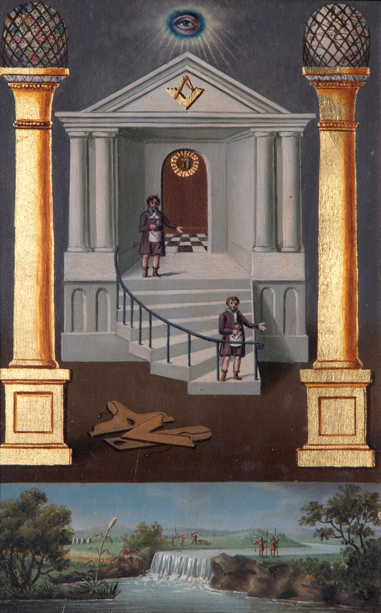 İkinci derece masonik izleme tahtası, 1819 by Josiah Bowring