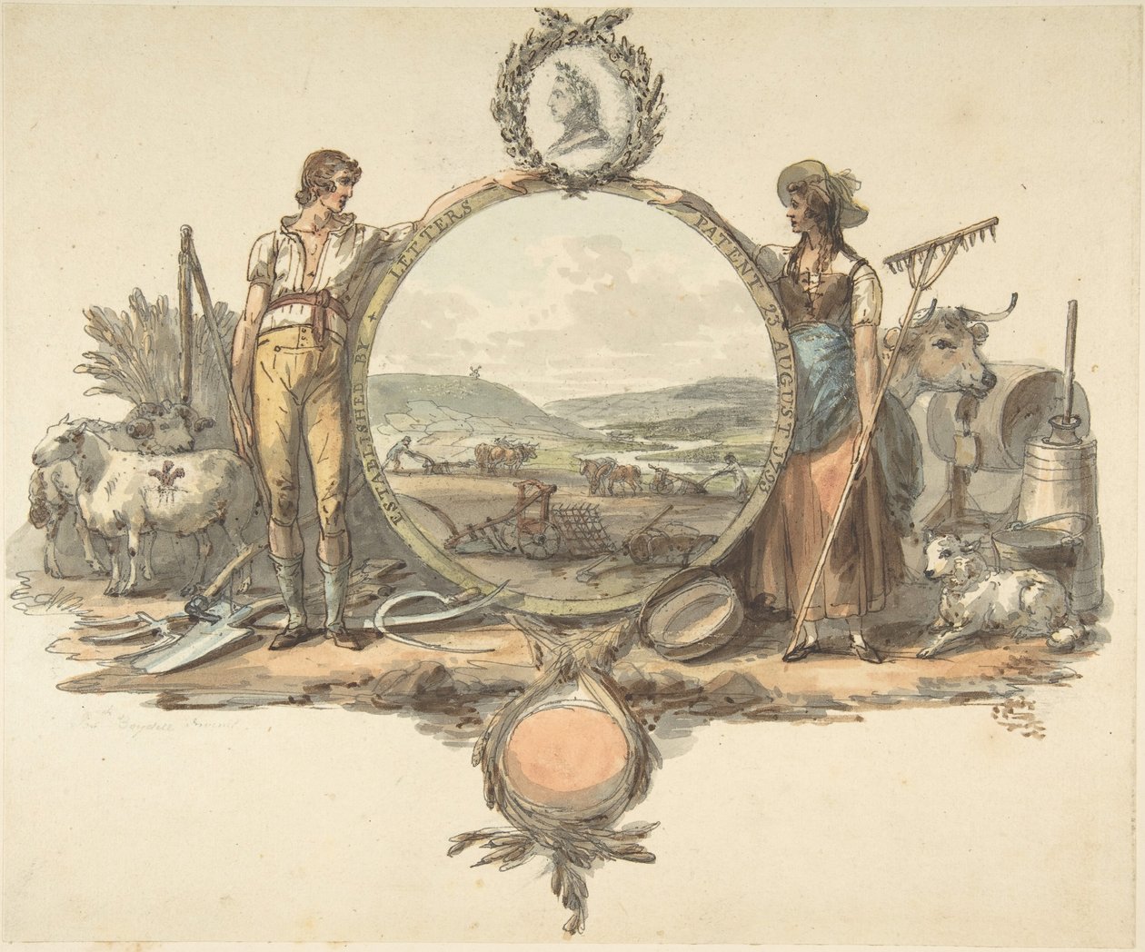 Bir Frontispiece için Tasarım, ca. 1793. by Josiah Boydell
