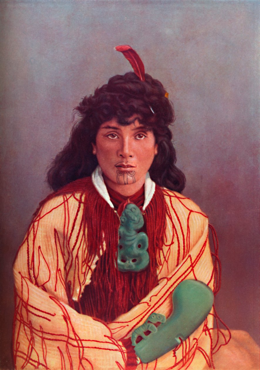 Tam elbiseli bir Maori hanımı, 1902 by Josiah Martin