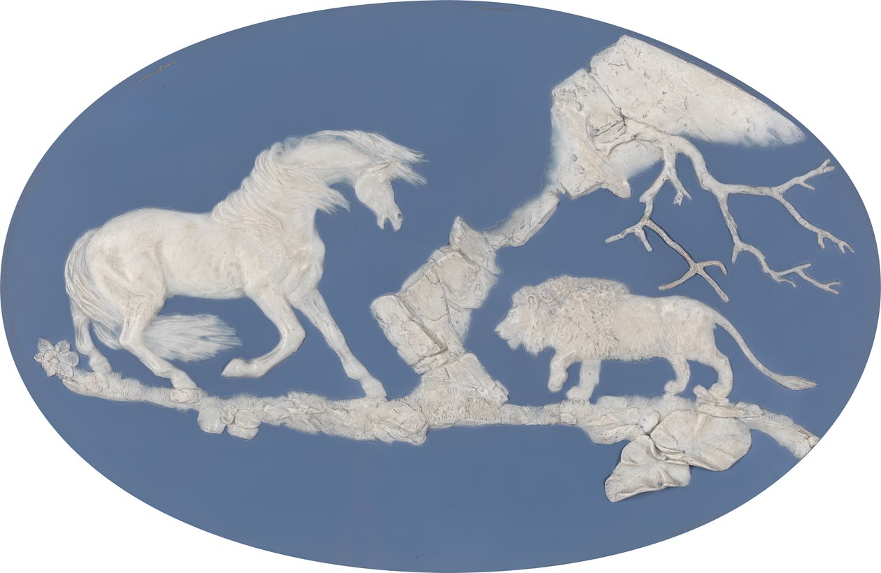 Bir Aslandan Korkan At Bölüm A, 1780 modellenmiştir. by Josiah Wedgwood