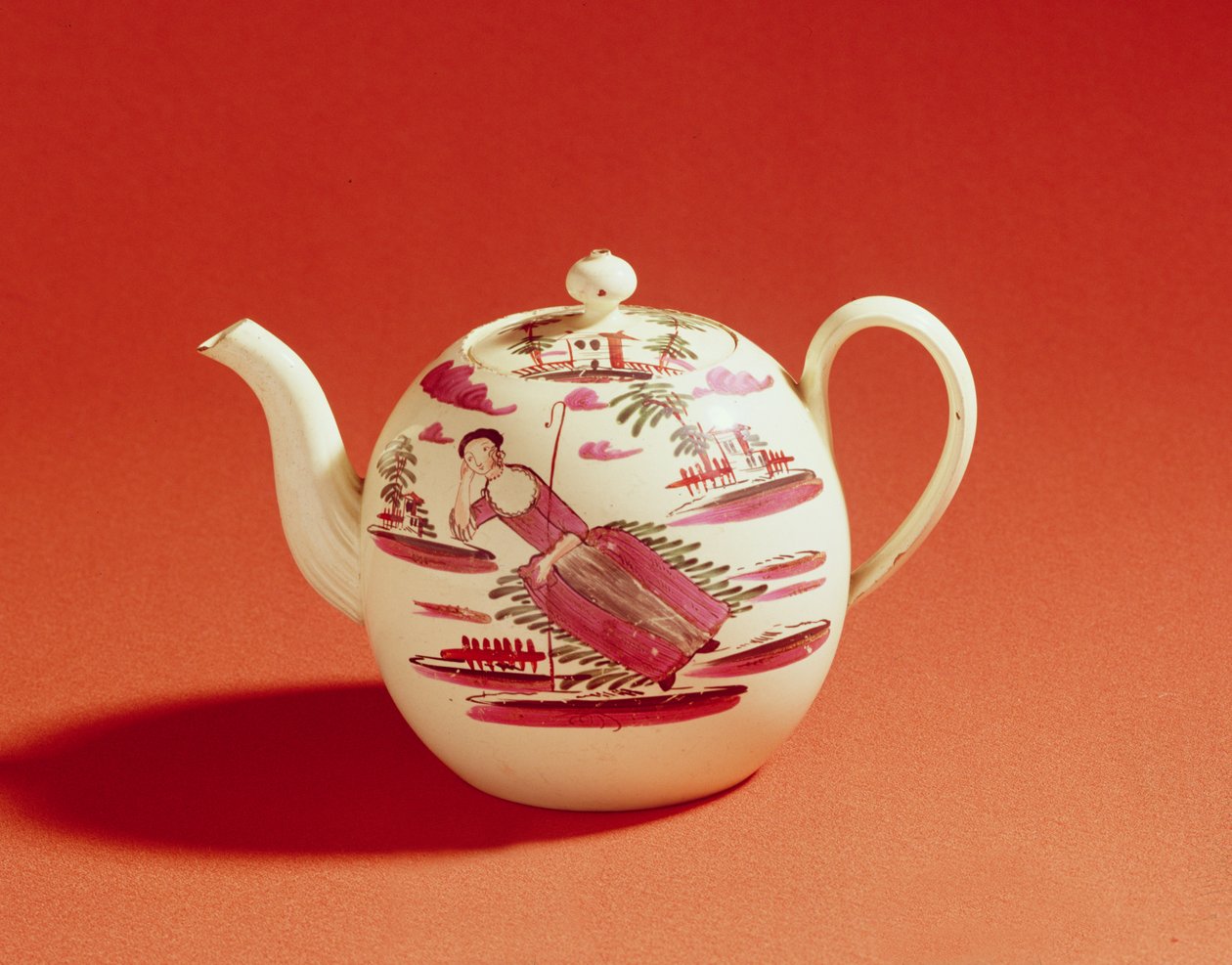 David Rhodes tarafından dekore edilmiş Çoban çaydanlığı, c.1770 (krema) by Josiah Wedgwood