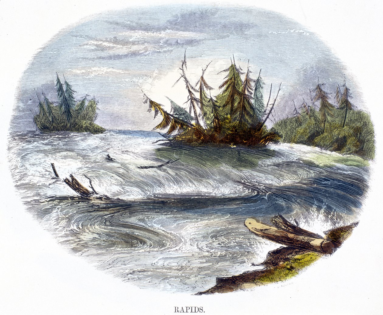 Rapids, Doğa Fenomenlerinden, 1849 by Josiah Wood Whymper