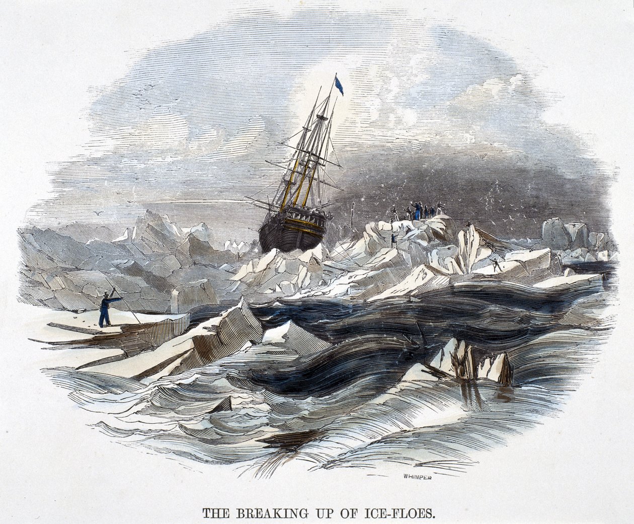 Doğa Olaylarından Buz Kütlelerinin Parçalanması, 1849 by Josiah Wood Whymper