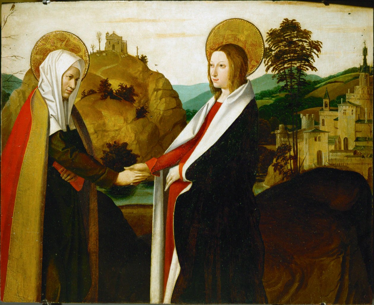 The Visitation (ahşap üzerine resim) by Josse (fl.1493-1508) Lieferinxe