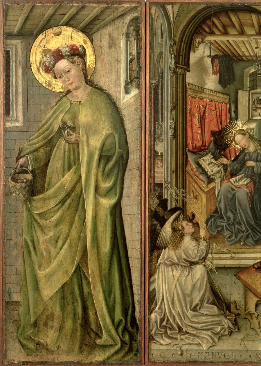 St. Dorothy, poliptikten sol panel (panel) by Jost Amman