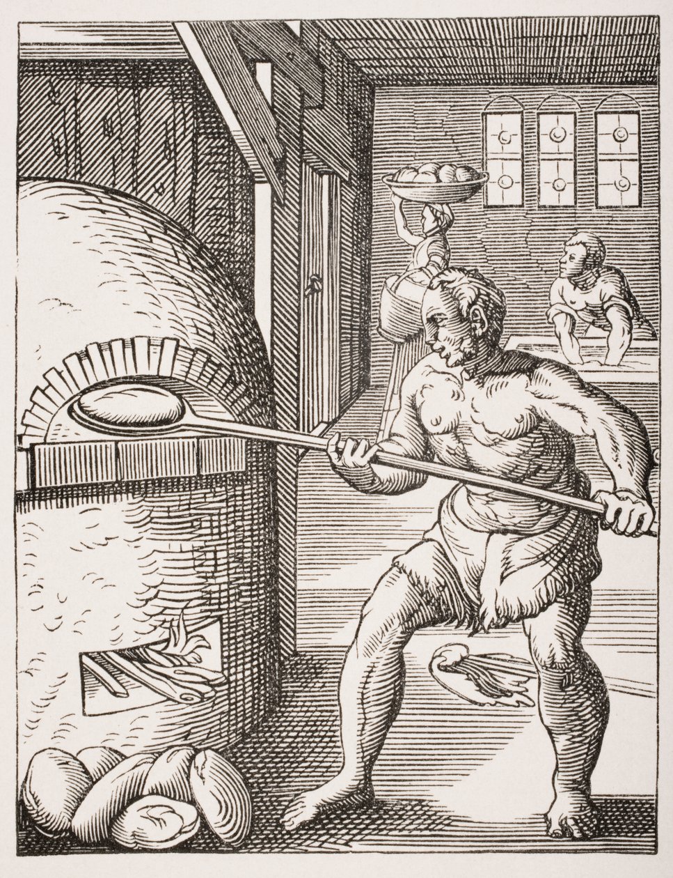 Fırıncı. 16. yüzyılın 19. yüzyıl reprodüksiyonu (gravür) by Jost (after) Amman