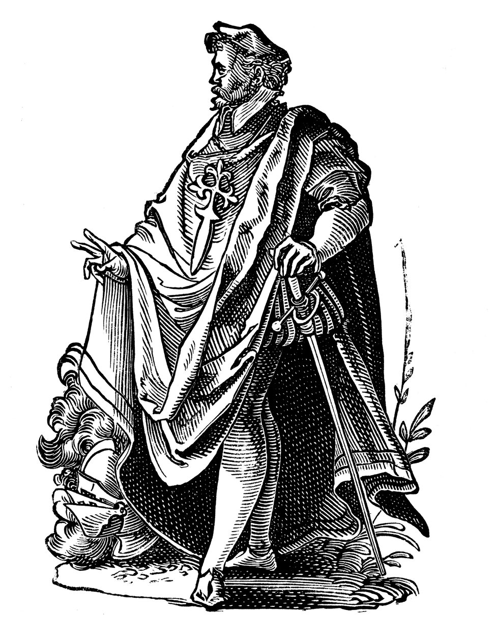 Gezici elbiseli Tapınak Şövalyesi, c1119 16. yüzyıl by Jost Amman
