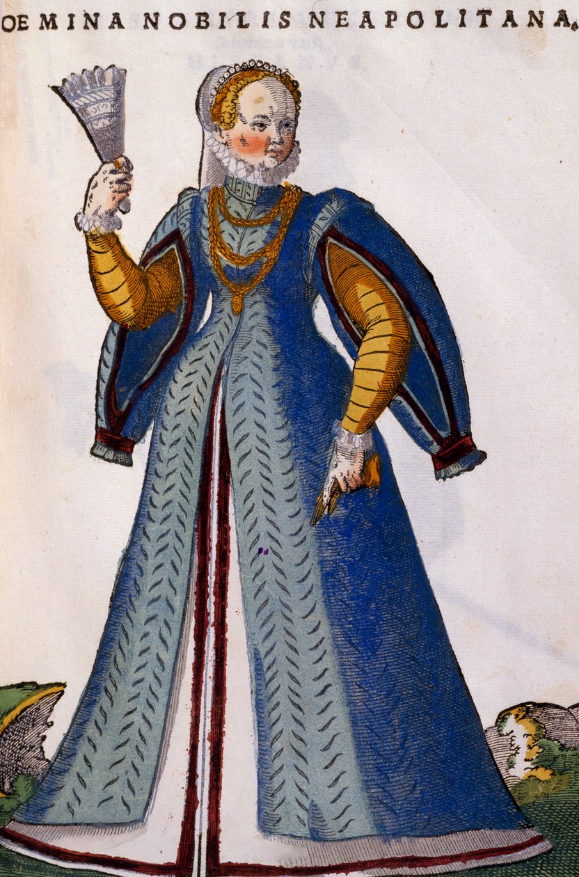 Napoliten soylu kadın, gravür by Jost Amman