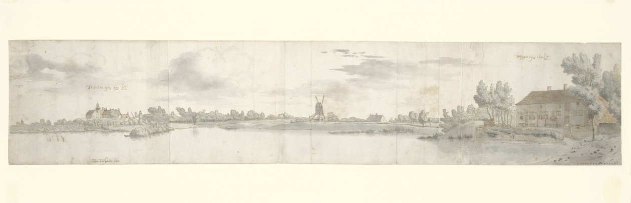 Kasteel Ooij ve Tollhouse, Kuzey Brabant'ın Panoramik Görünümü by Josua de Grave