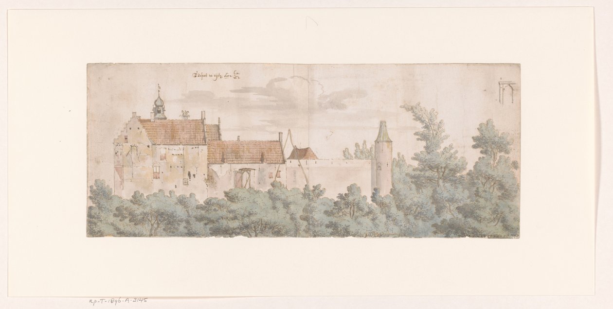 Ooij Kalesi'nin görünümü, Kuzey Brabant by Josua de Grave