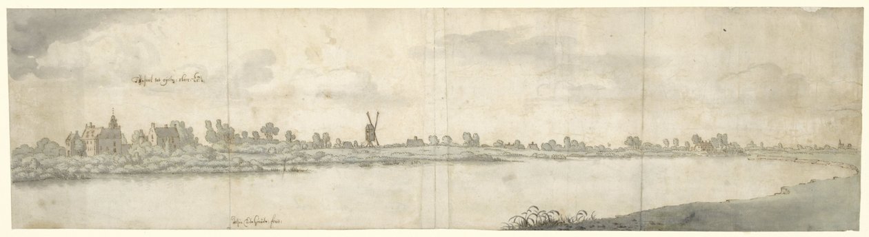 Nijmegen, Kuzey Brabant yakınlarındaki Kasteel Ooij'in görünümü by Josua de Grave