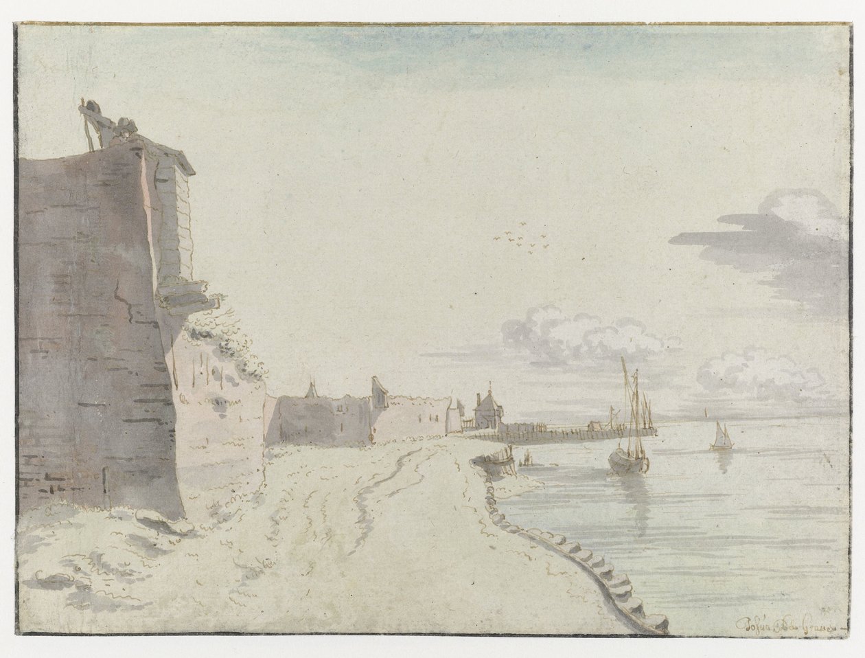 Waterschans Bulwark'ın görünümü, Bergen op Zoom by Josua de Grave