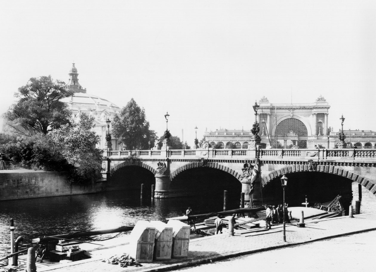 Moltke Köprüsü ve Lehrter Bahnhof istasyonunun görünümü, Berlin, c.1910 by Jousset