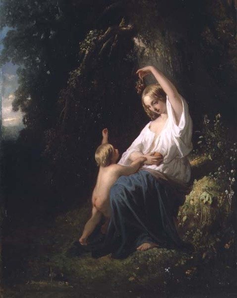 Anne ve Çocuk, c.1850 by Jozef  Israels