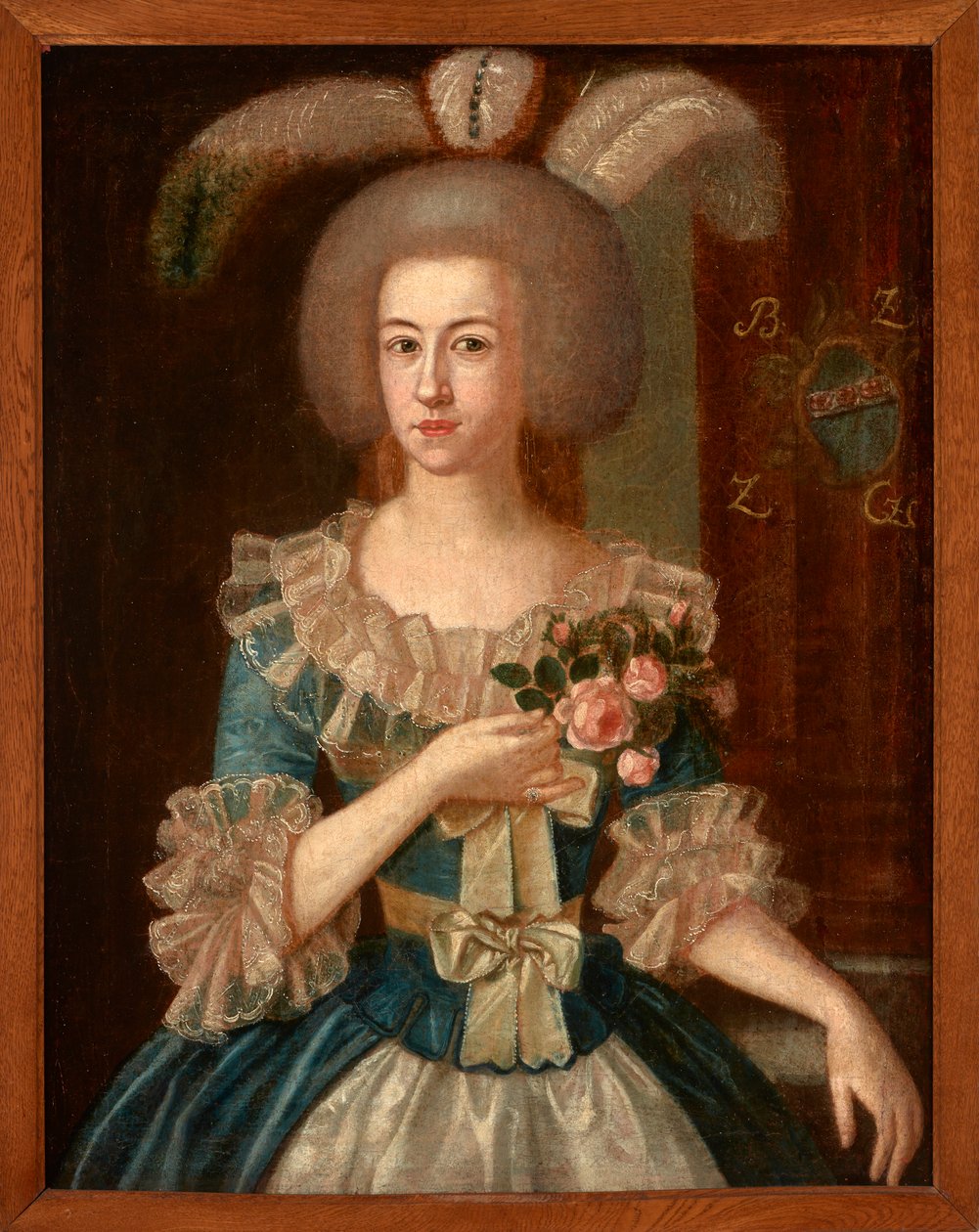 Bilinmeyen bir kadının portresi. 1790-1805 (tuval üzerine yağlı boya) by Jozef Faworski