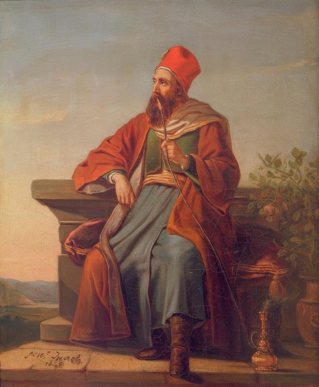Dinlenen Bir Türk / Nargile İçen Bir Türk by Jozef Israëls