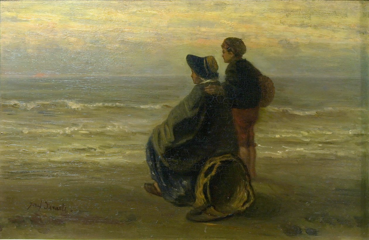 Deniz Kıyısında Anne ve Çocuk, c. 1890. by Jozef Israëls