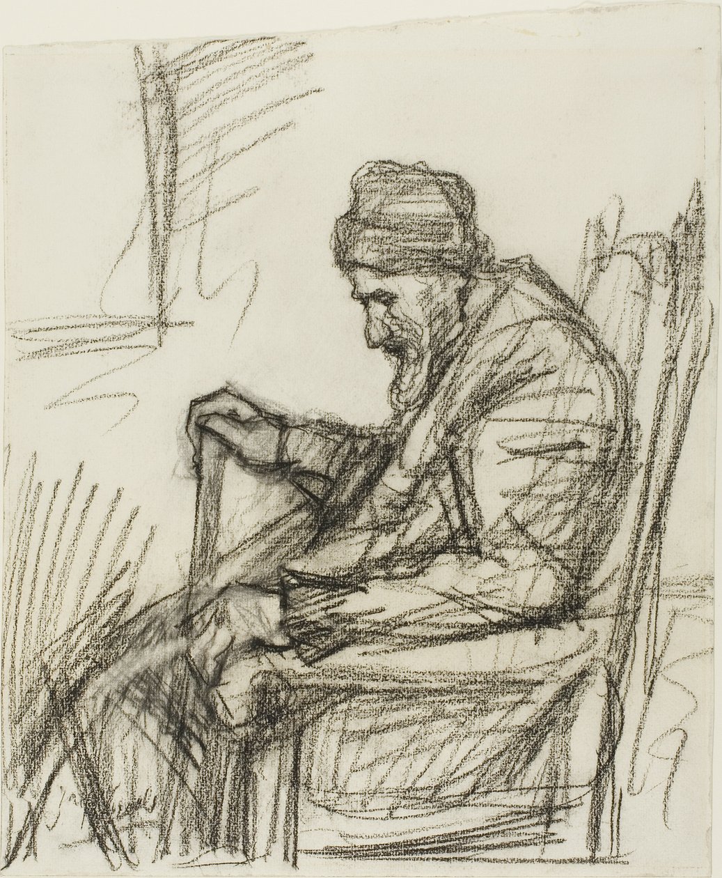 Oturan Yaşlı Adam by Jozef Israëls