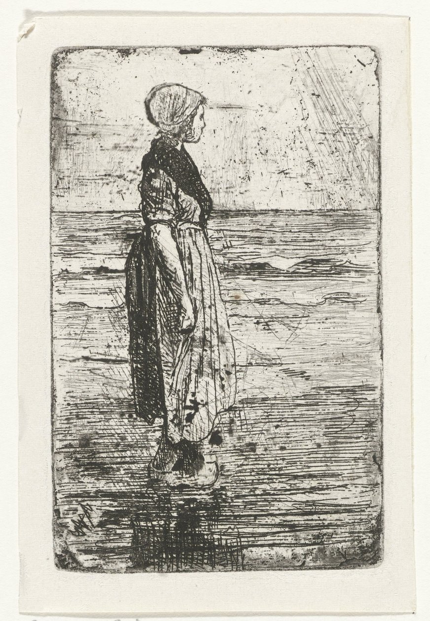 Sahilde duran kadın by Jozef Israëls