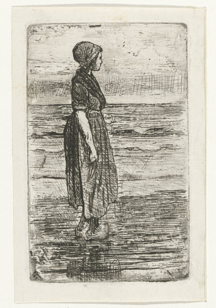 Sahilde duran kadın by Jozef Israëls