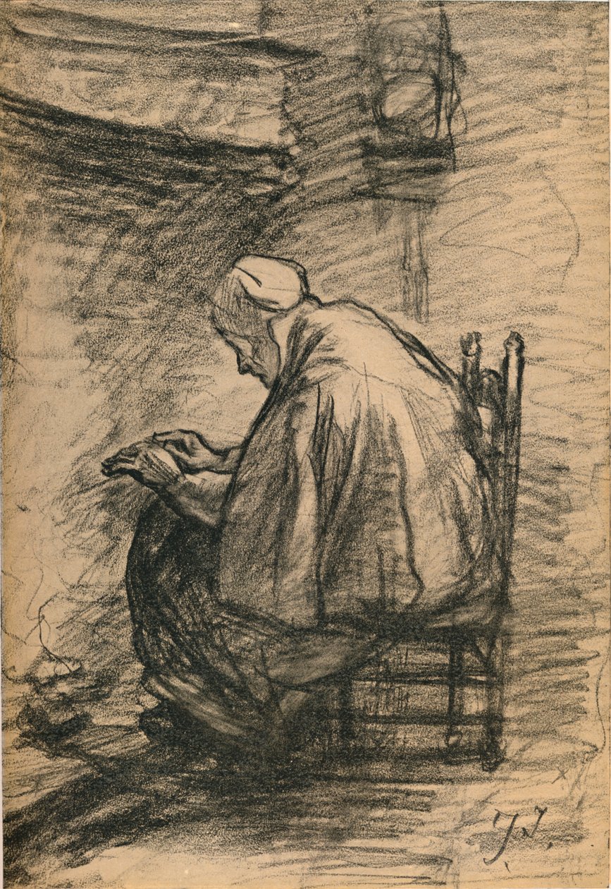 Onurlu Yaşlılık için Çalışma c1881 by Jozef Israëls