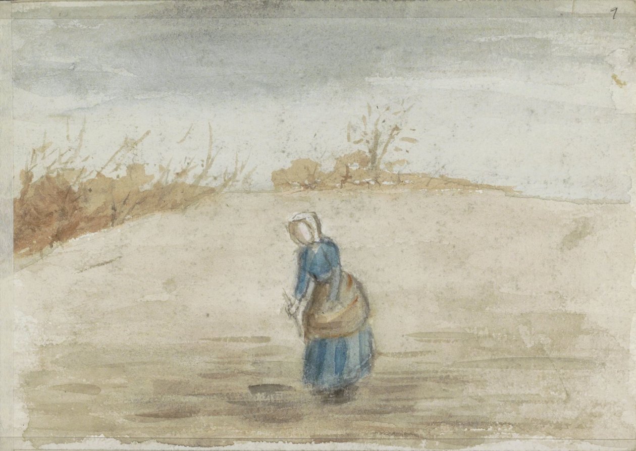 Kadın bir alanda by Jozef Israëls