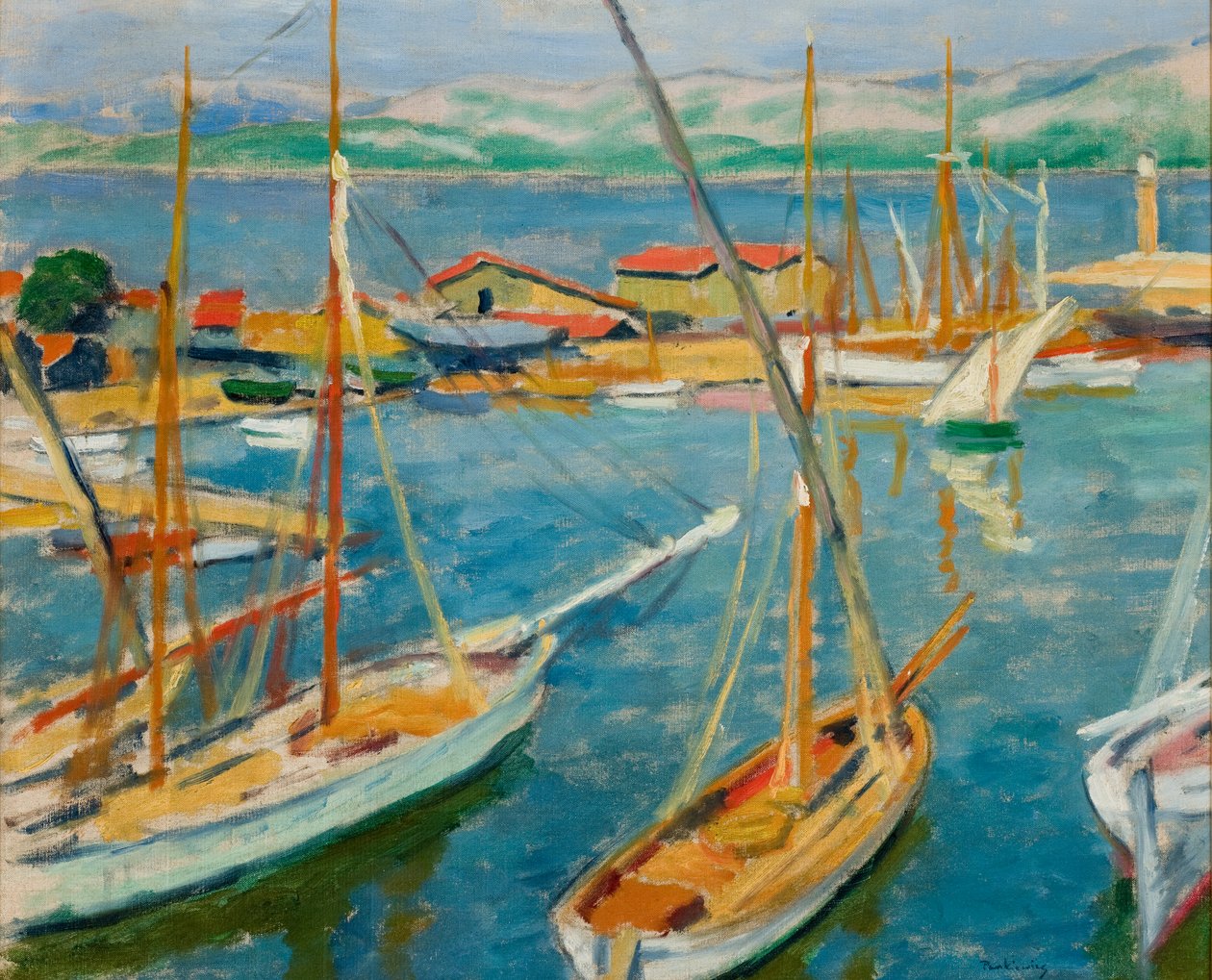 Saint-Tropez'deki liman by Jozef Pankiewicz
