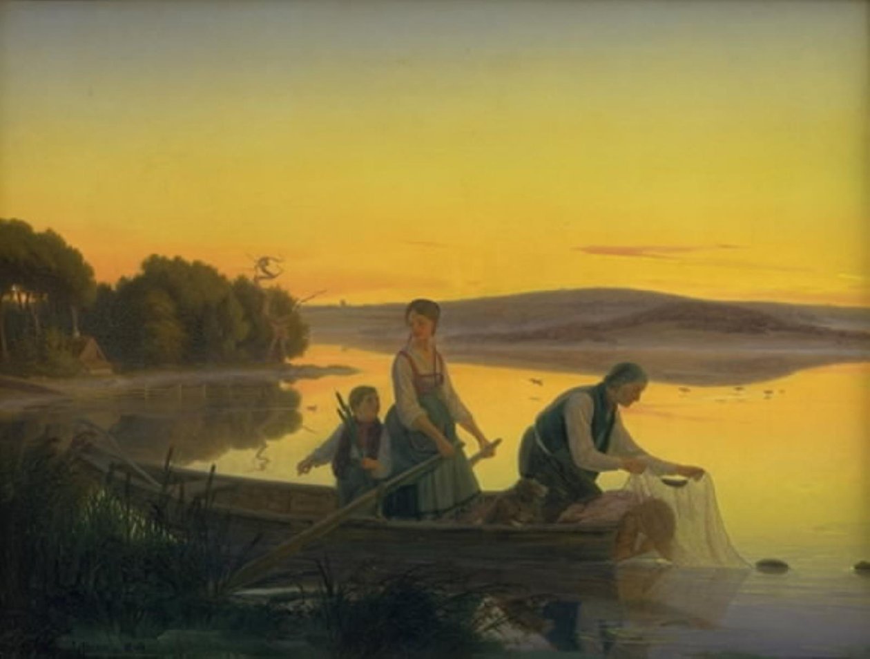Akşamları ağlarını çıkaran yaşlı bir balıkçı by Jørgen V. Sonne