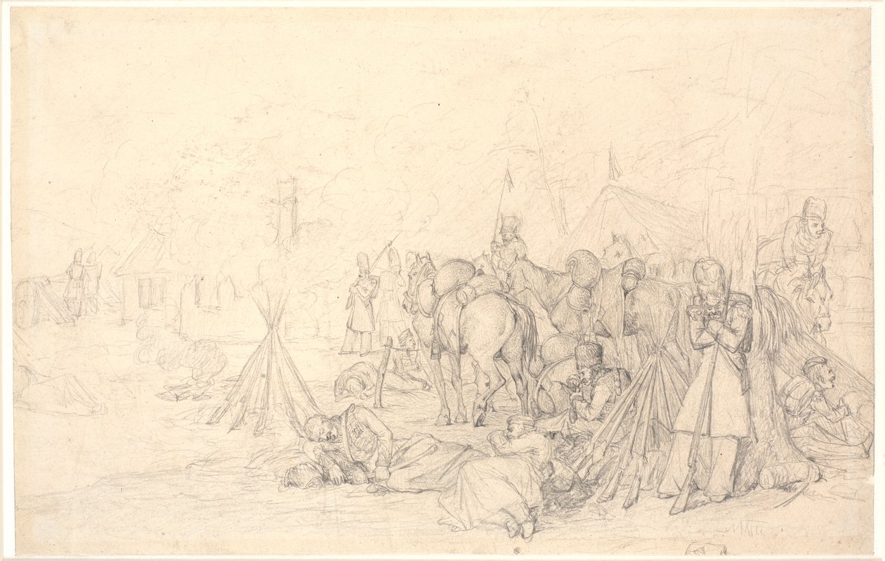 Bir savaştan sonra sandıkta bivouacs olarak Fransızca by Jørgen V. Sonne