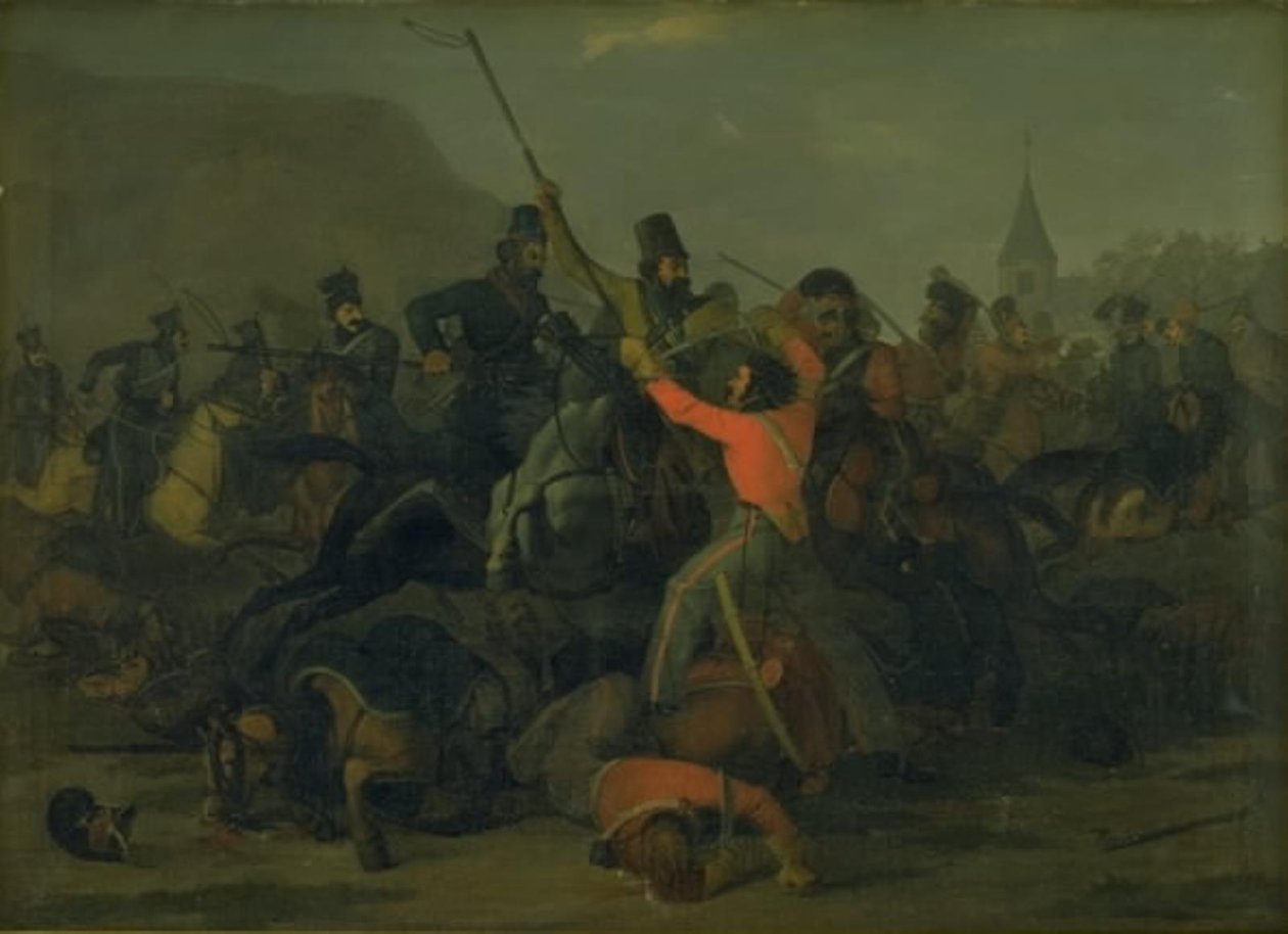 Jutland ejderhaları ve Kazaklar arasındaki bir çit sırasında 6 Aralık 1813