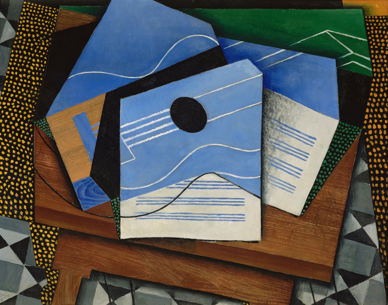 Bir masada gitar by Juan Gris