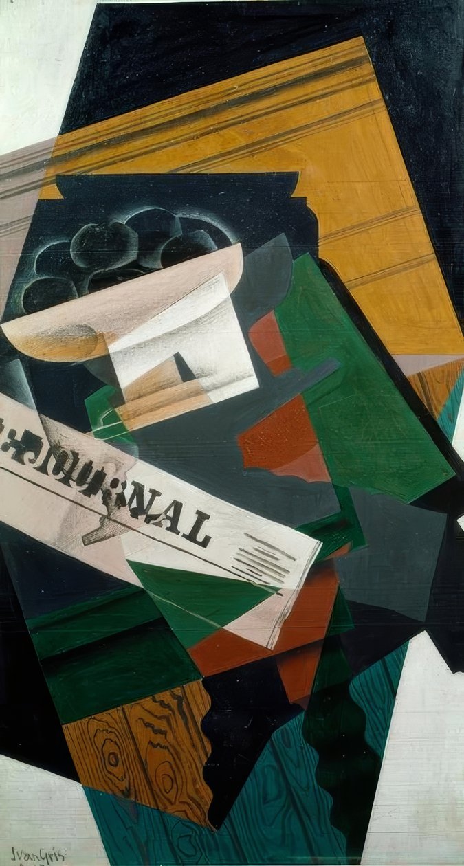 Gazete ile natürmort by Juan Gris