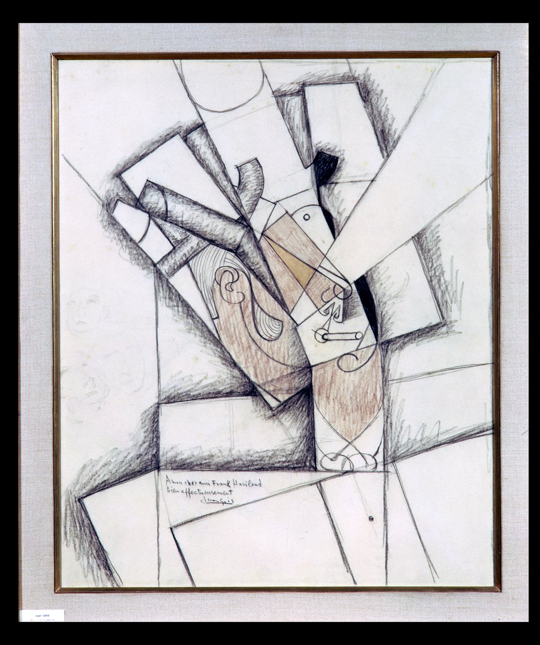 The Smoker, 1912 (kağıt üzerinde kömür ve kırmızı tebeşir) by Juan Gris