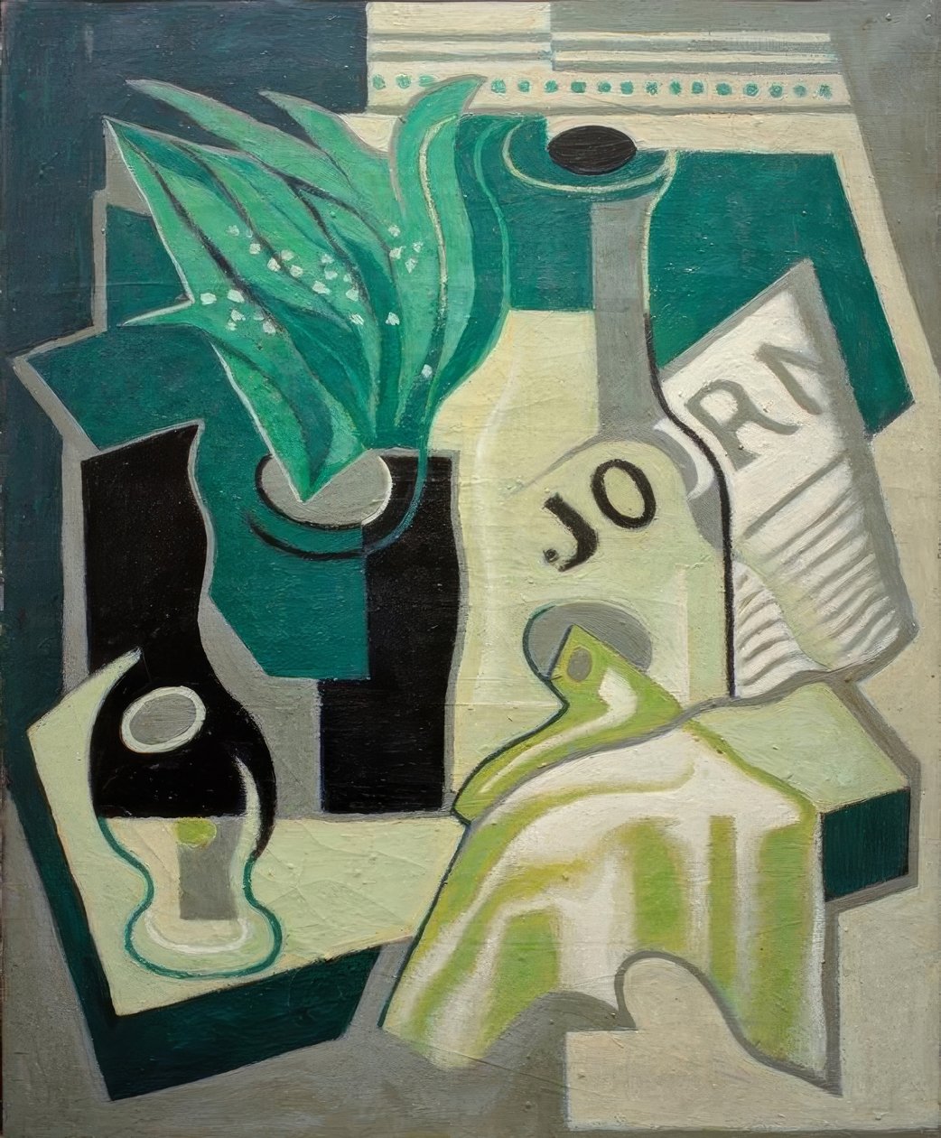 Vadideki zambaklarla vazo by Juan Gris