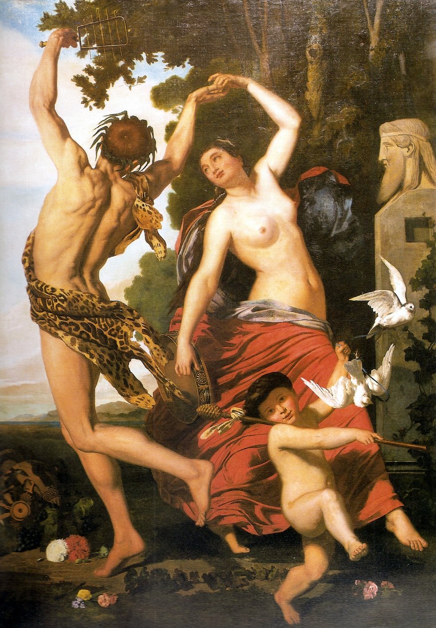 Faun ve Bacchant by Juan Leon Palliere