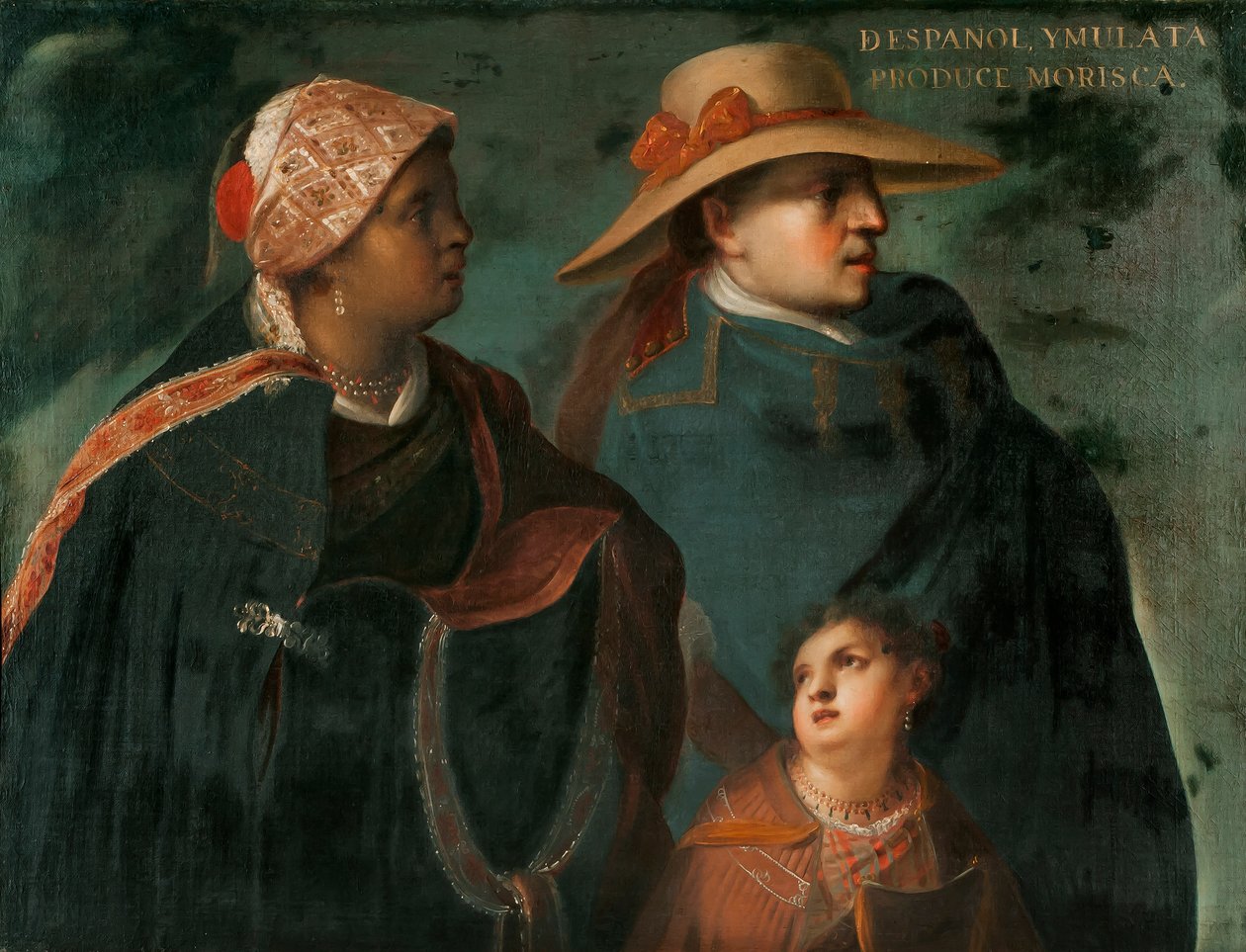 İspanyol ve Mulatta Bir Morisca Üretiyor, c.1715 by Juan Rodríguez Juárez