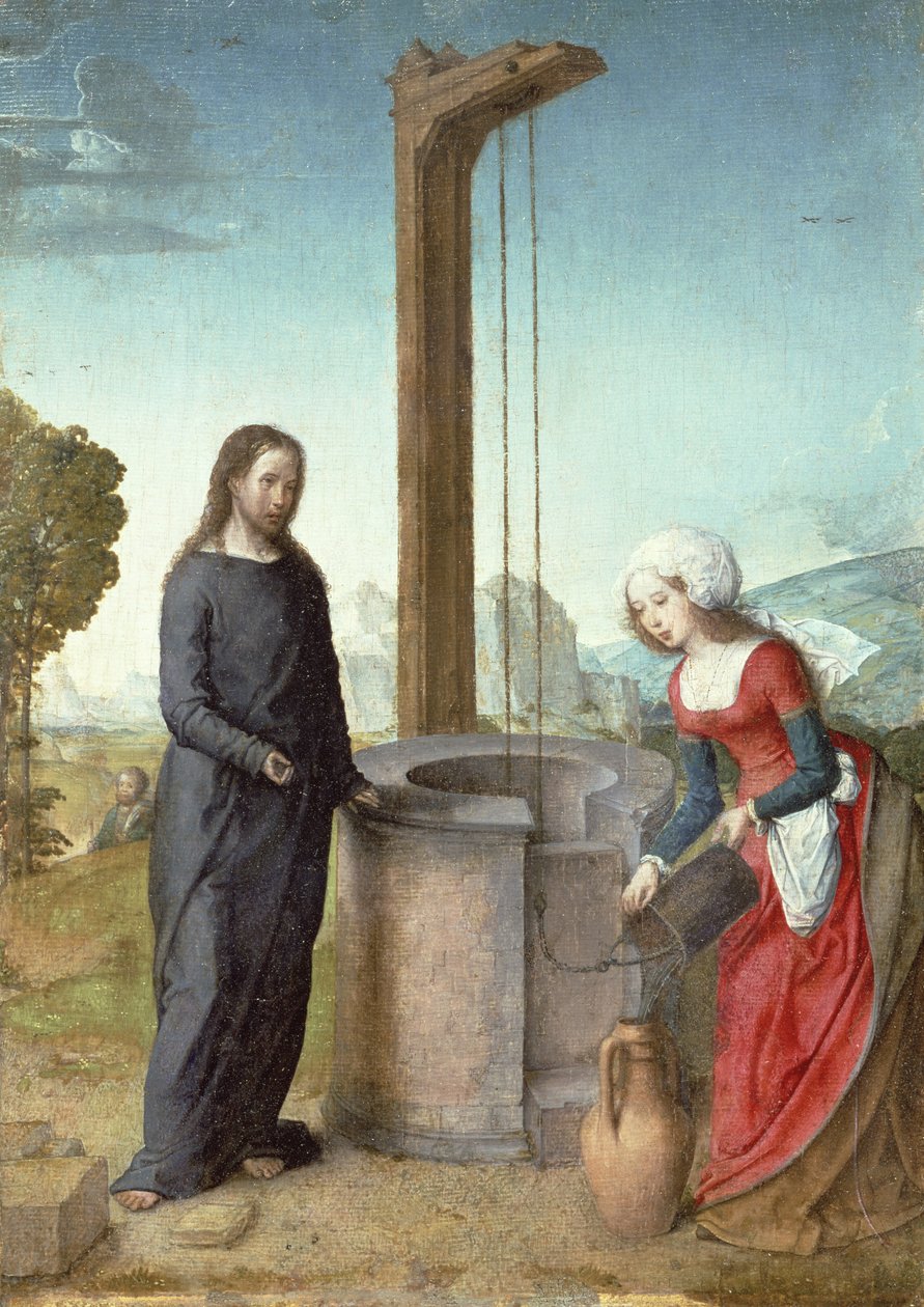İsa ve Samiriyeli Kadın, c.1500 by Juan de Flandes