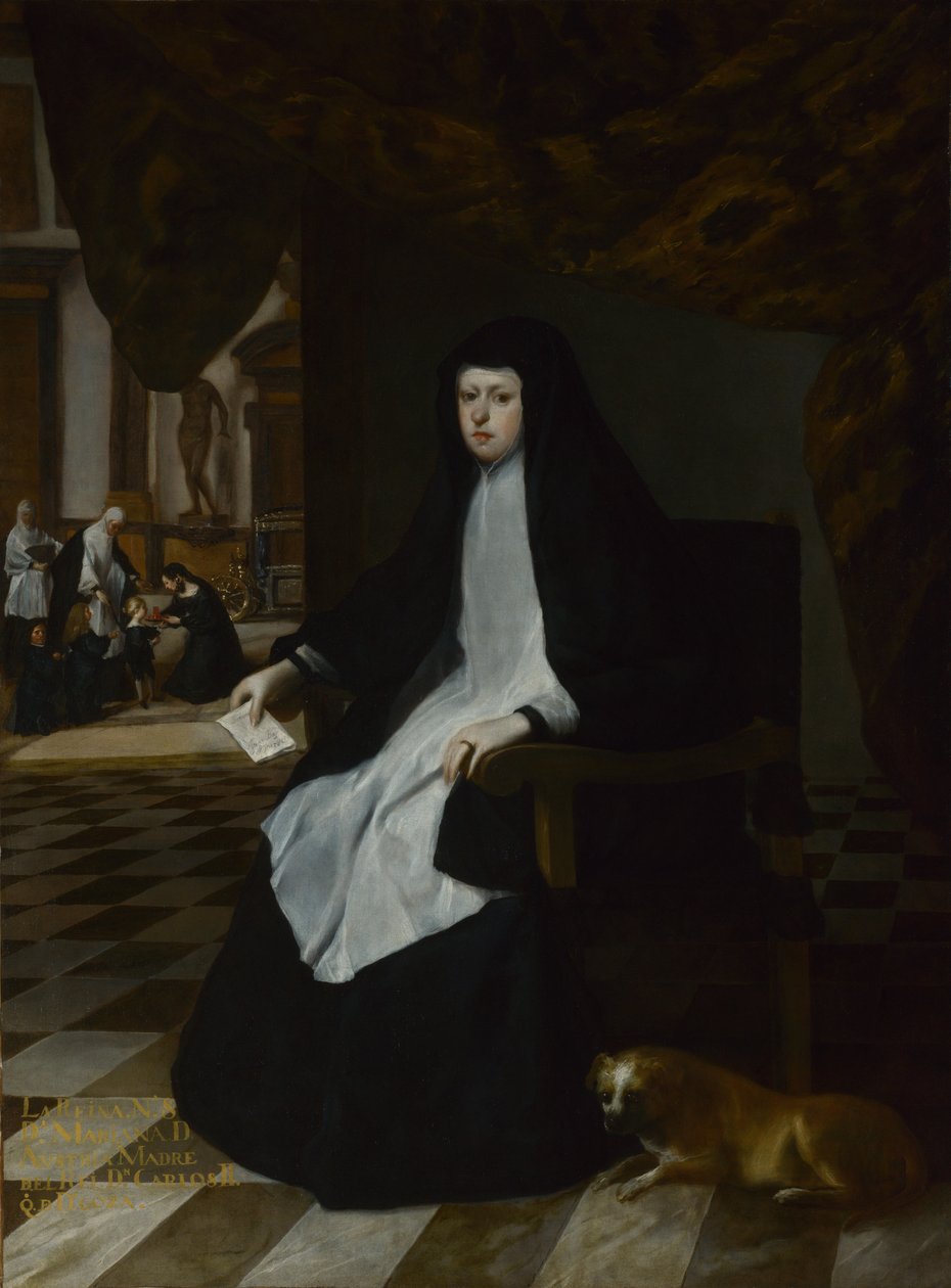 İspanya Kraliçesi Mariana Yasta, 1666 by Juan Bautista Martinez Del Mazo
