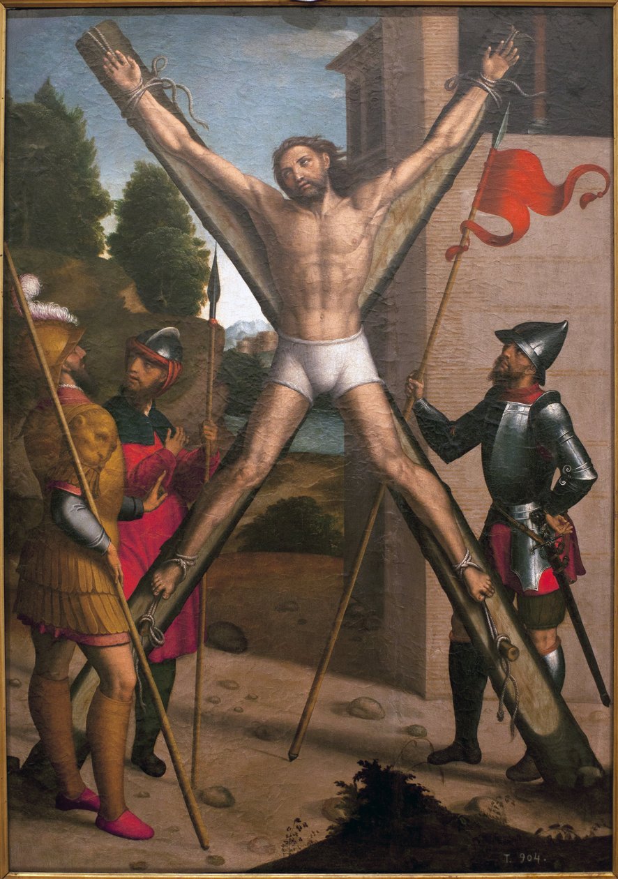 Aziz Andre şehidi. Juan Correa de Vivar (yaklaşık 1510-1566), ahşap üzerine yağlı boya by Juan Correa de Vivar