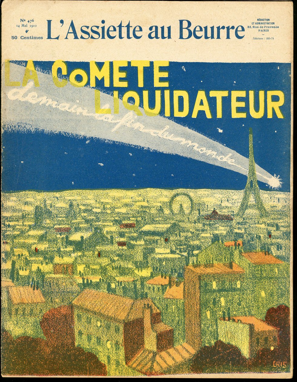 “L’Plate au beurre””, 476 numara, Renkli Hicivli Kapak by Juan Gris