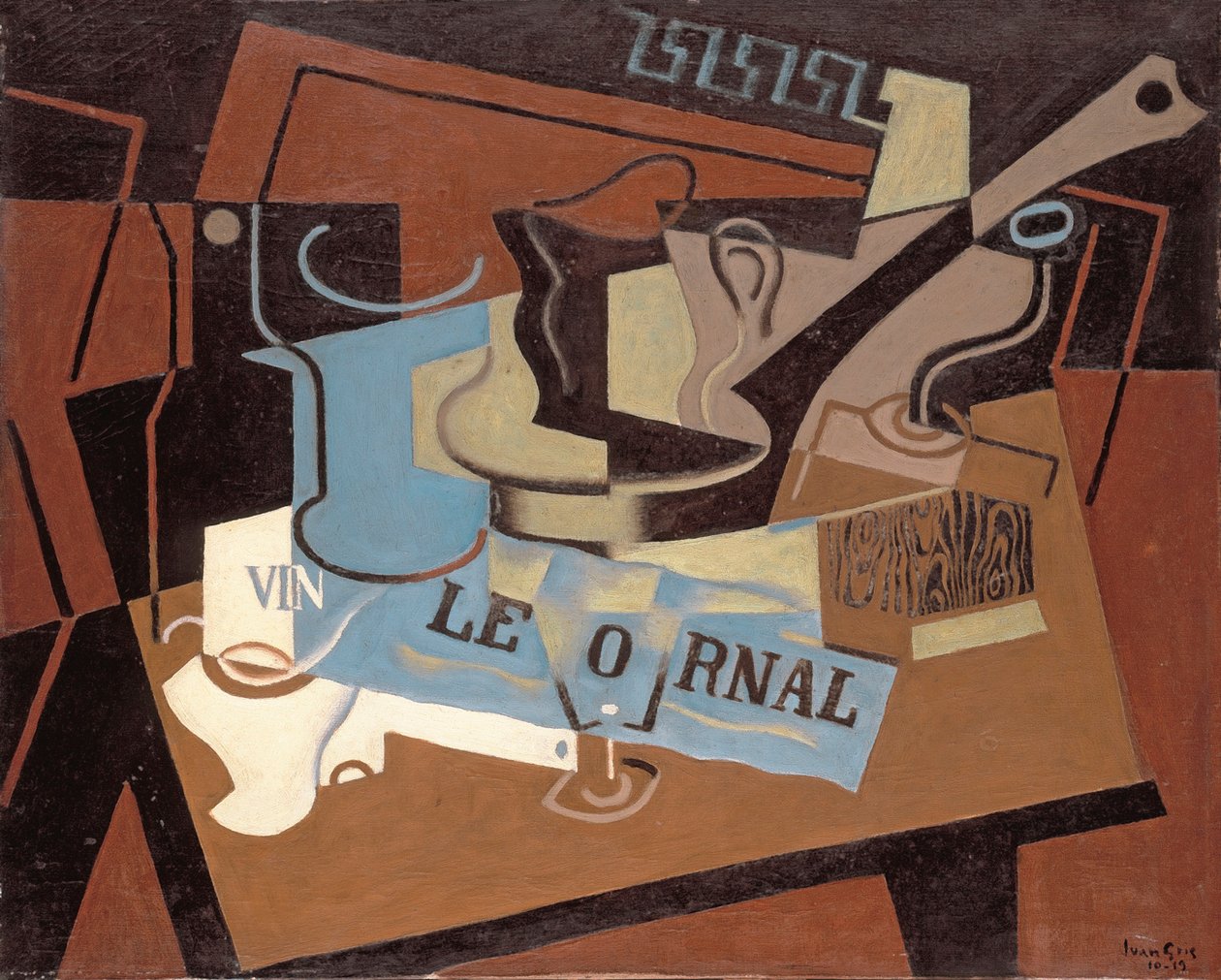 Tencere, Gris, Juan (1887-1927). tuval üzerine yağlıboya by Juan Gris